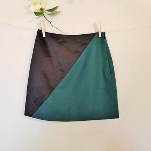 Kate Spade Saturday Green Colorblock Mini Skirt 00